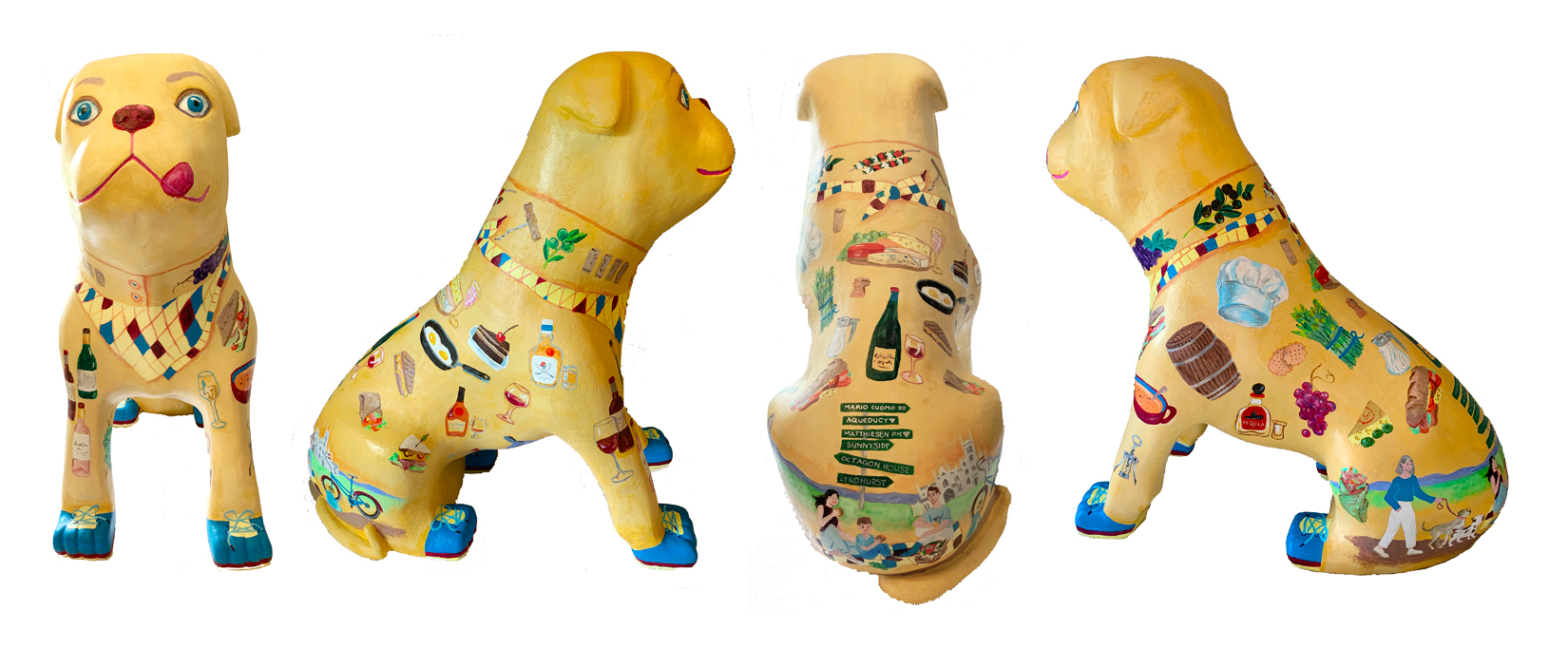 4 sides of Sip & Savor, Irvington 2025 Bulldog for the Bulldog Gallery